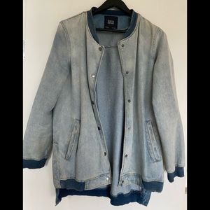 ZARA Oversized Jean Jacket Distressed Denim